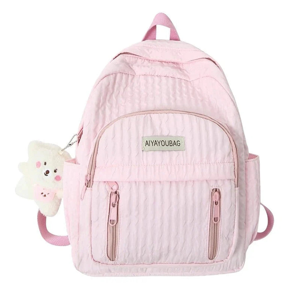 Y2k Pastel Pink Teddy Backpack