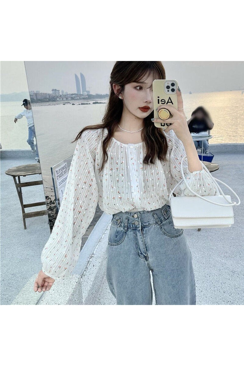 Y2k Patchwork Floral Blouse