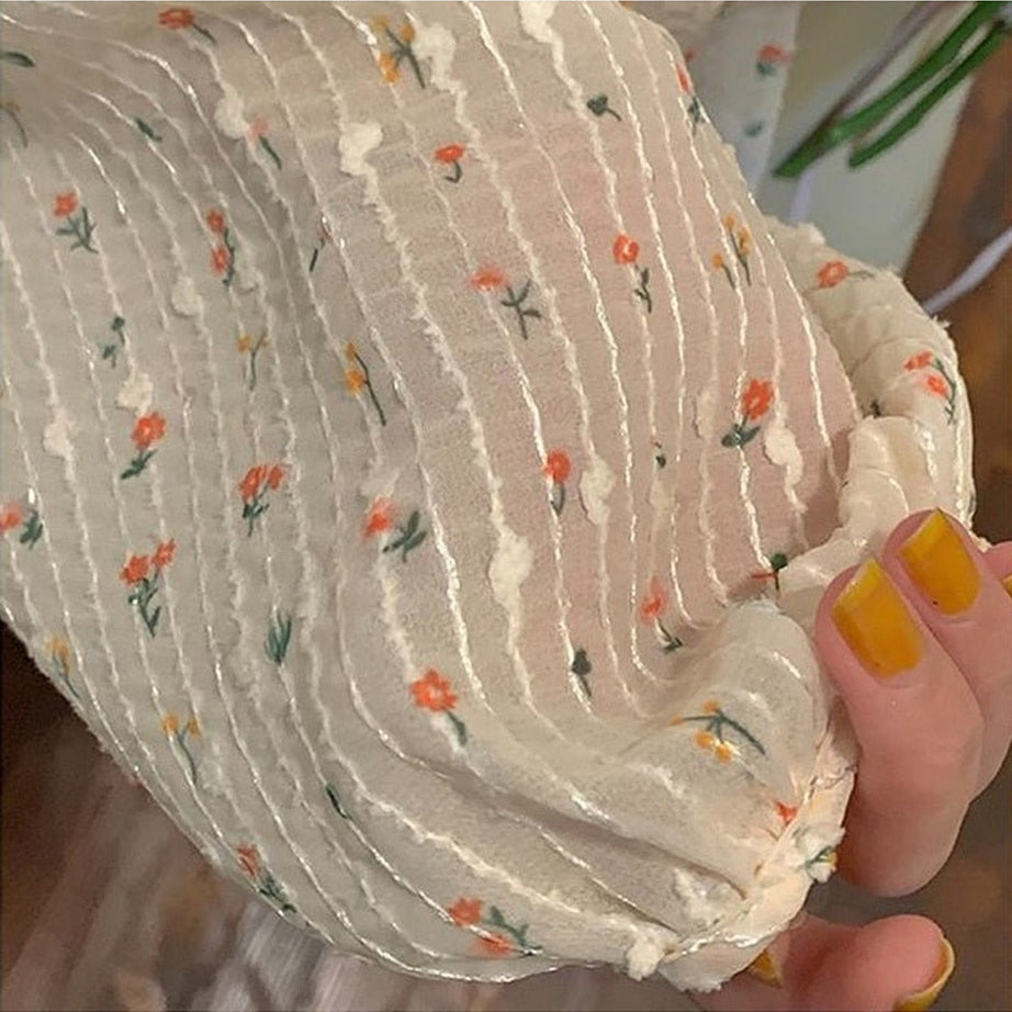 Y2k Patchwork Floral Blouse