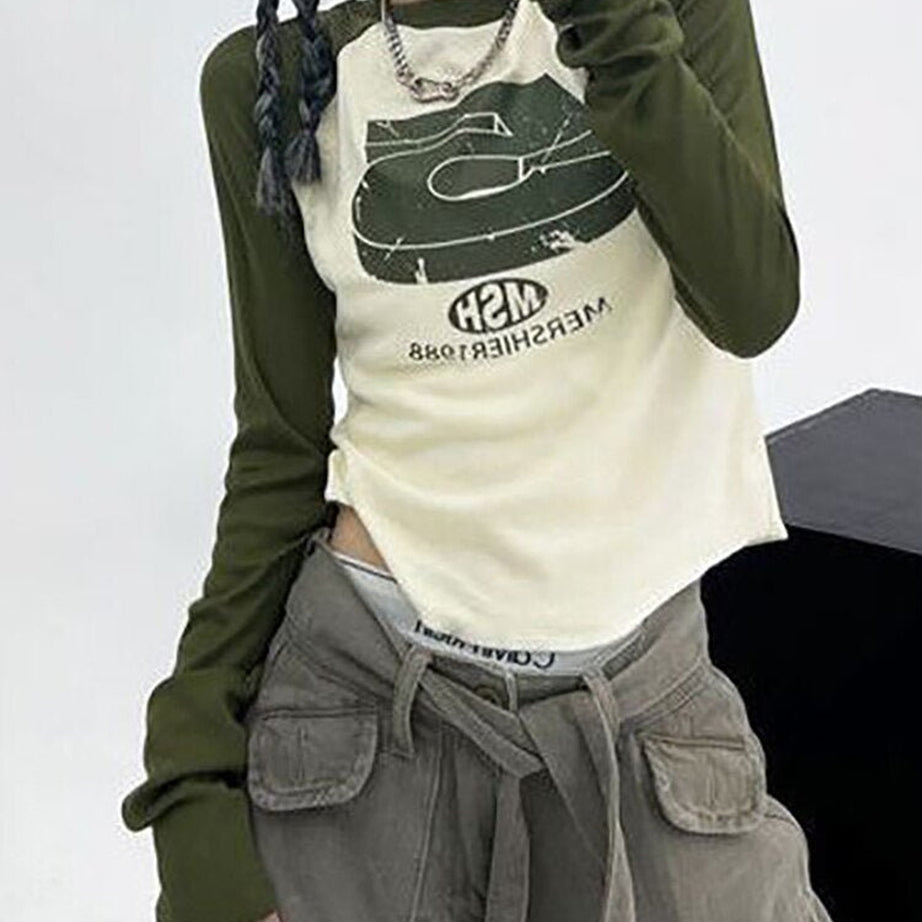 Y2k Patchwork Retro Crop Top