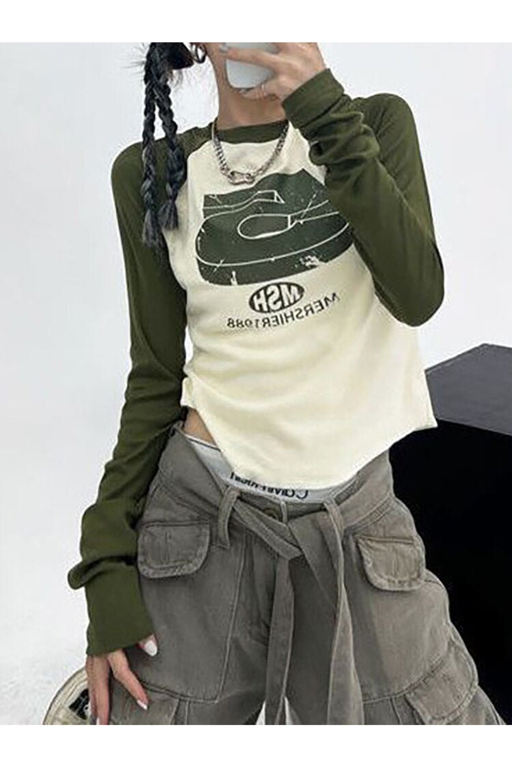 Y2k Patchwork Retro Crop Top