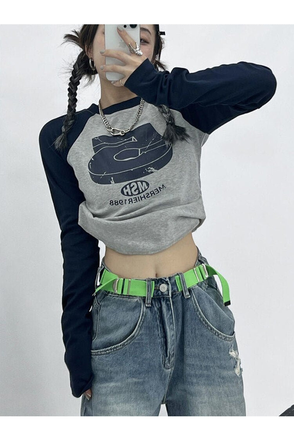 Y2k Patchwork Retro Crop Top