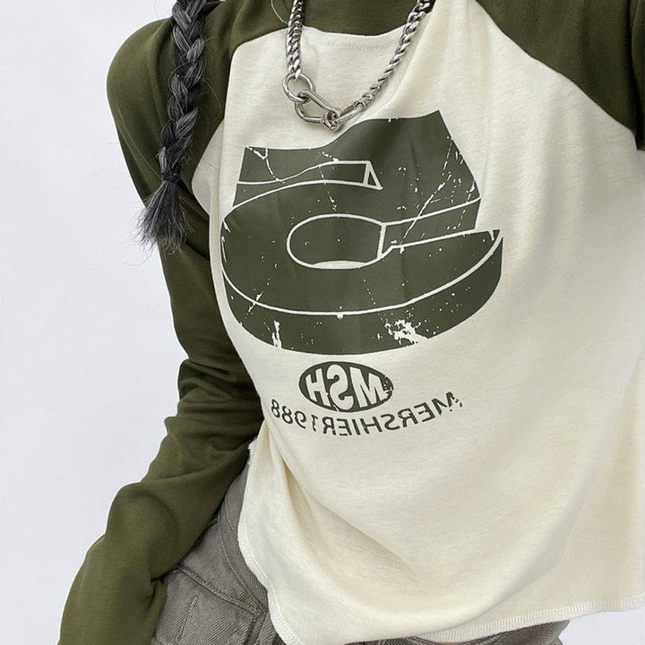 Y2k Patchwork Retro Crop Top