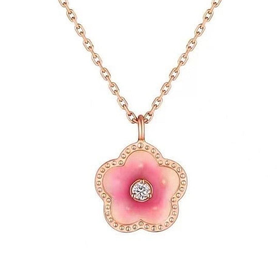 Y2k Peach Blossom Pendant Necklace