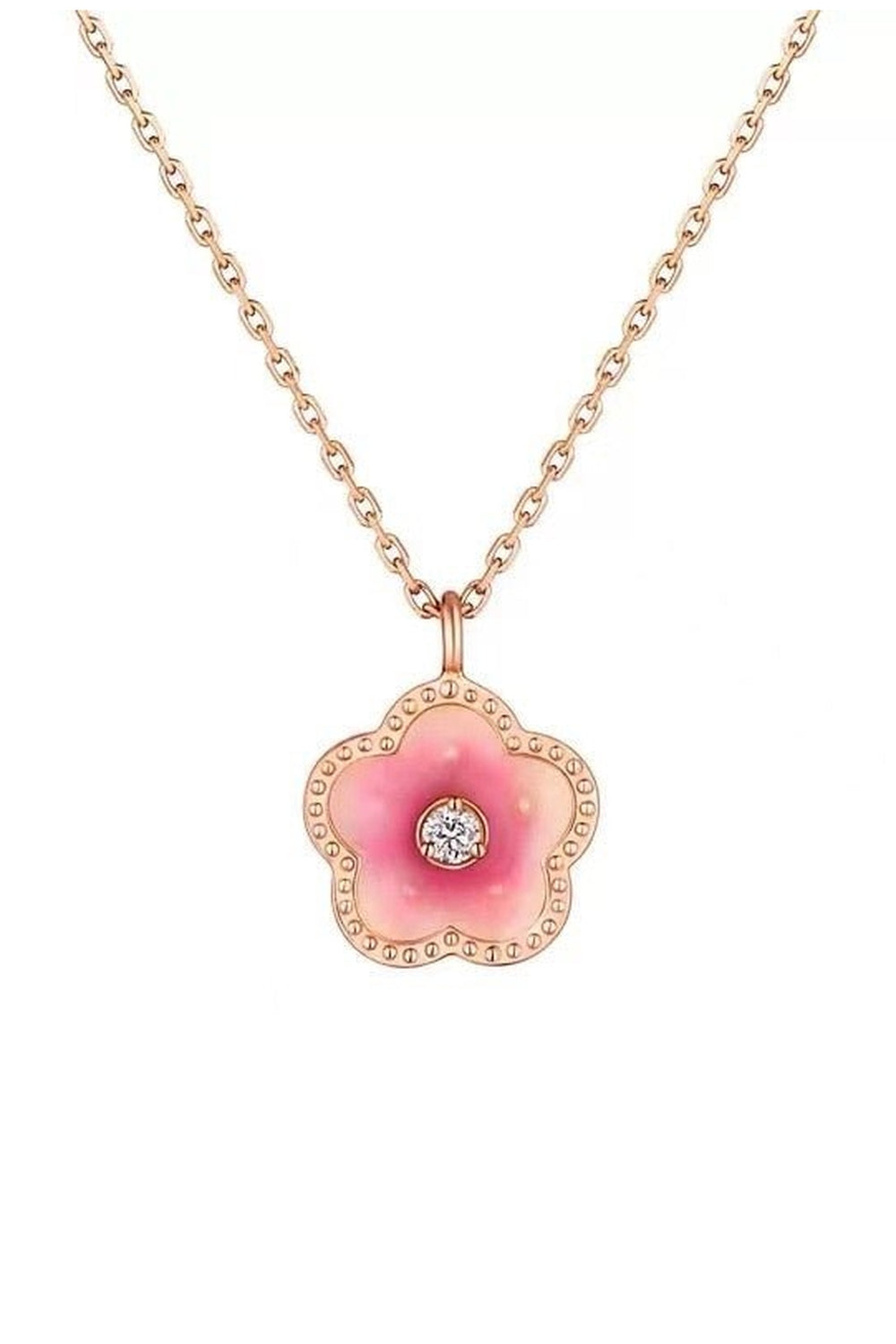 Y2k Peach Blossom Pendant Necklace