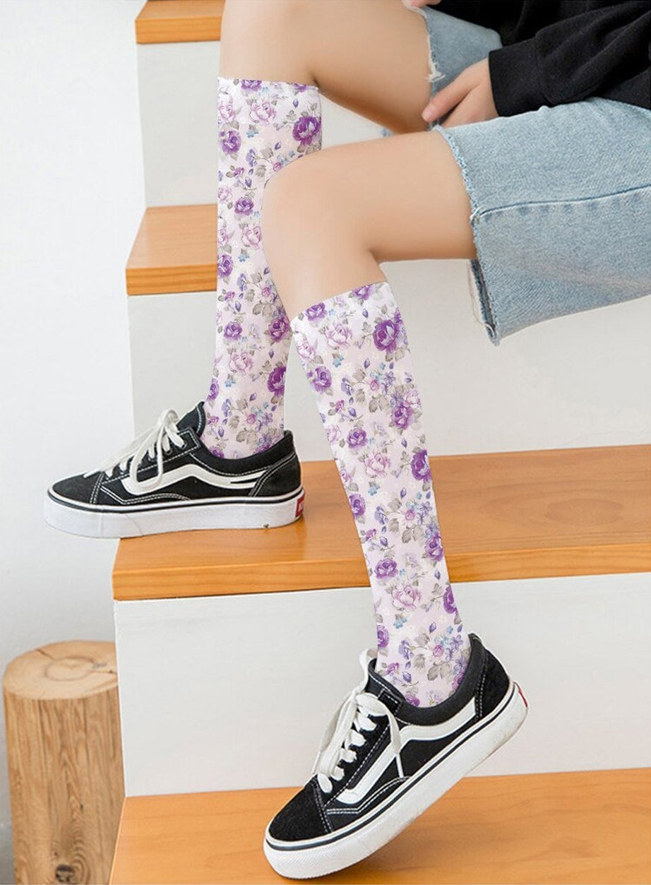 Y2k Peach Print Calf Stockings