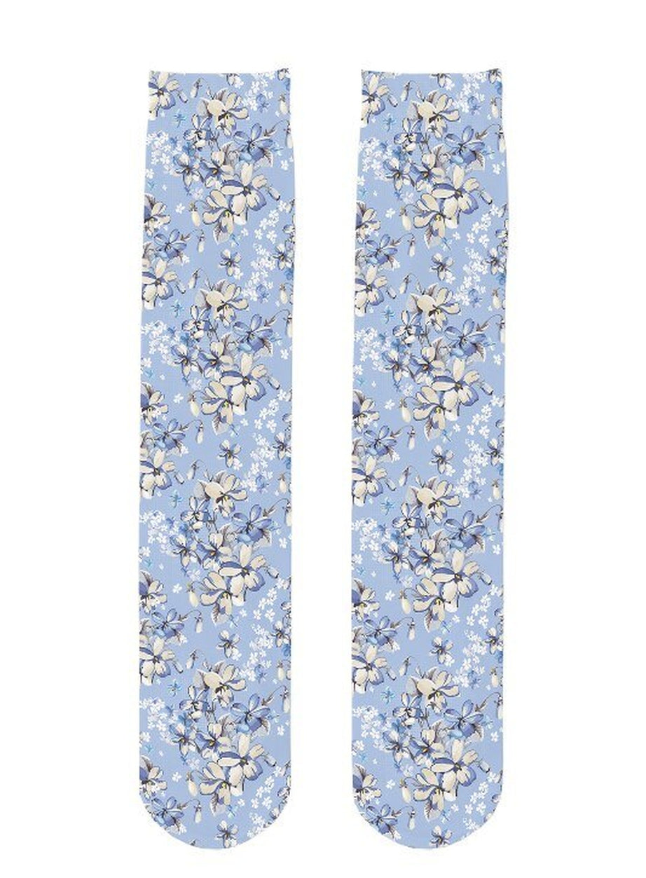 Y2k Peach Print Calf Stockings