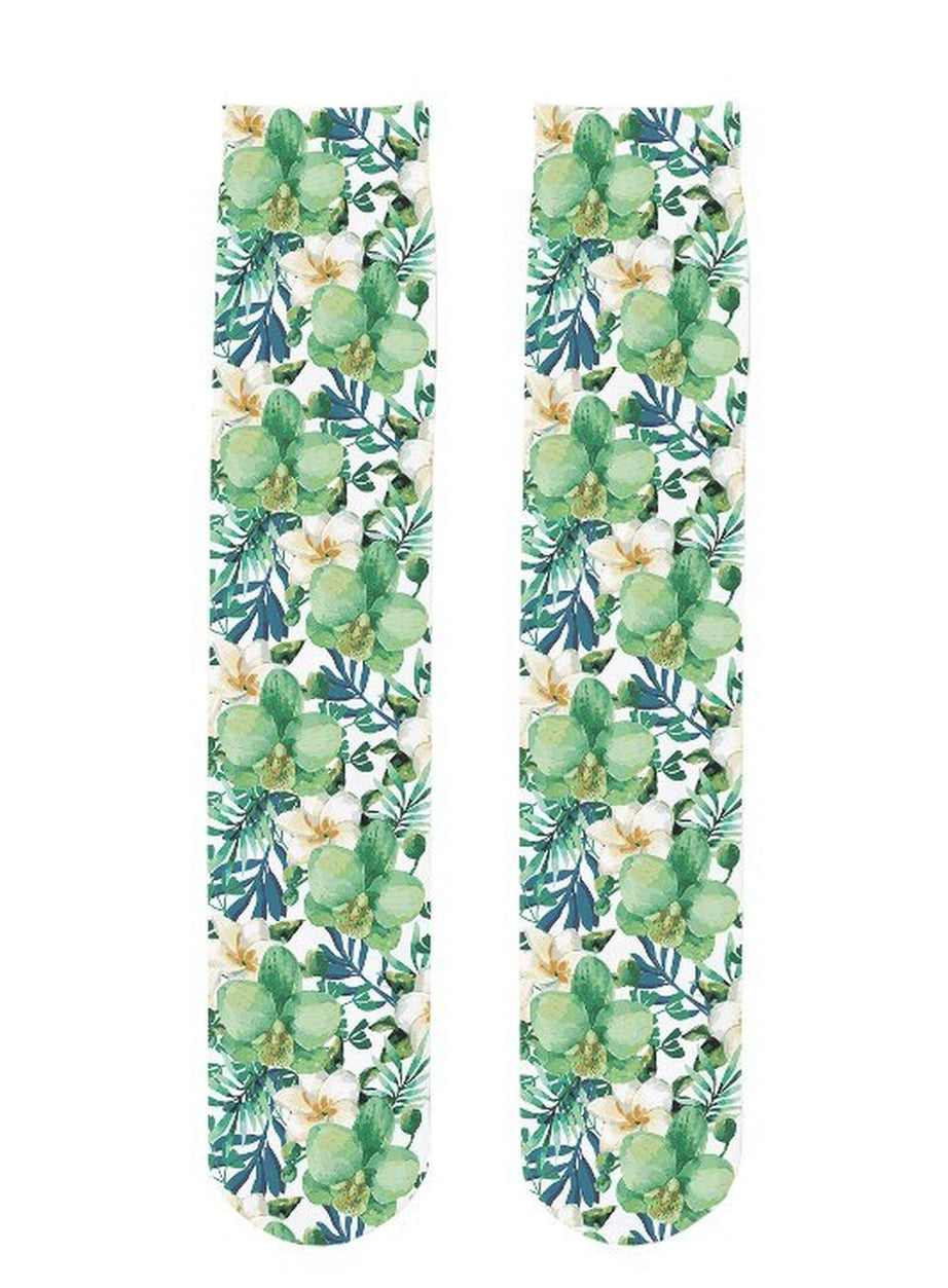 Y2k Peach Print Calf Stockings