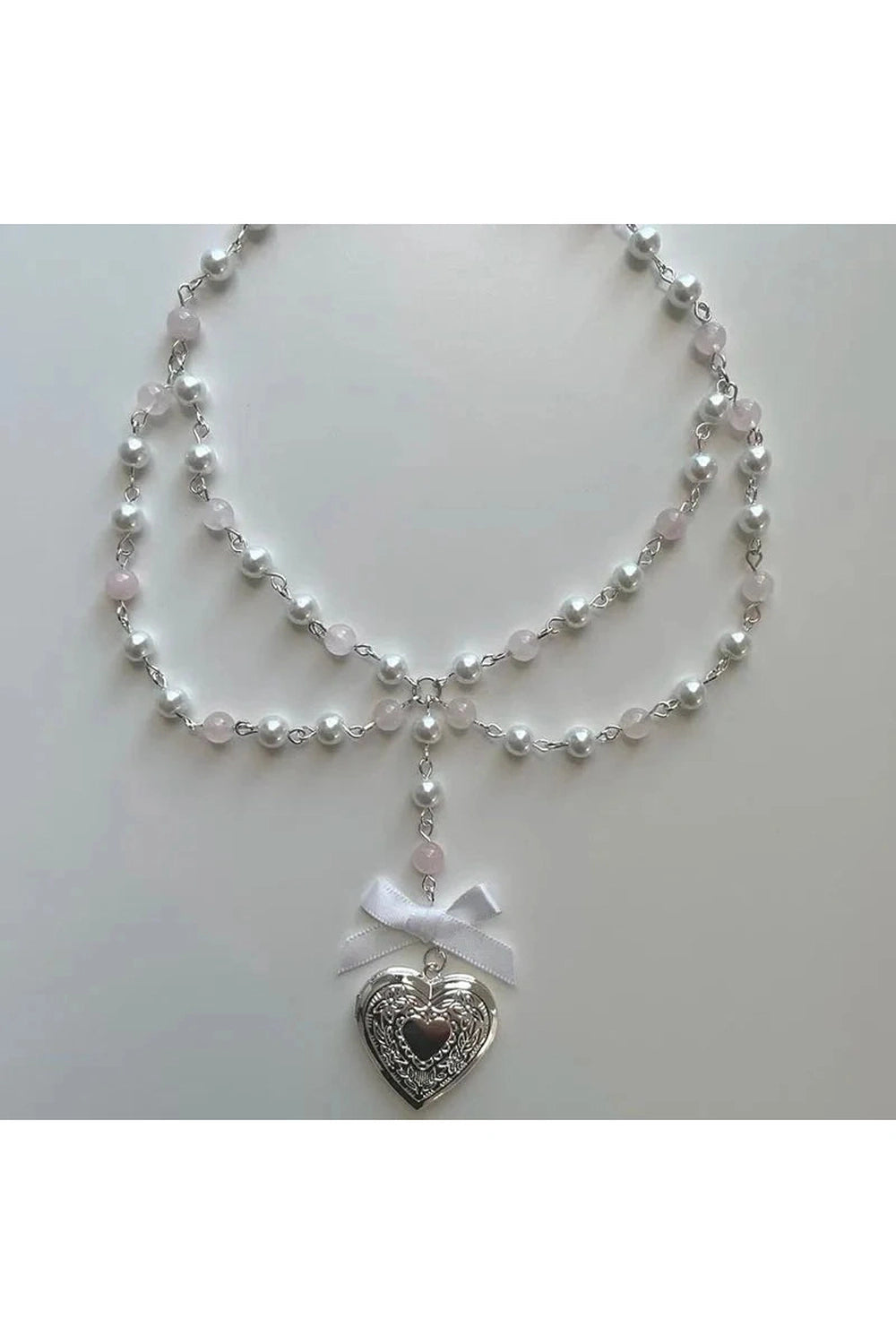 Y2k Pearl Rose Quartz Necklace