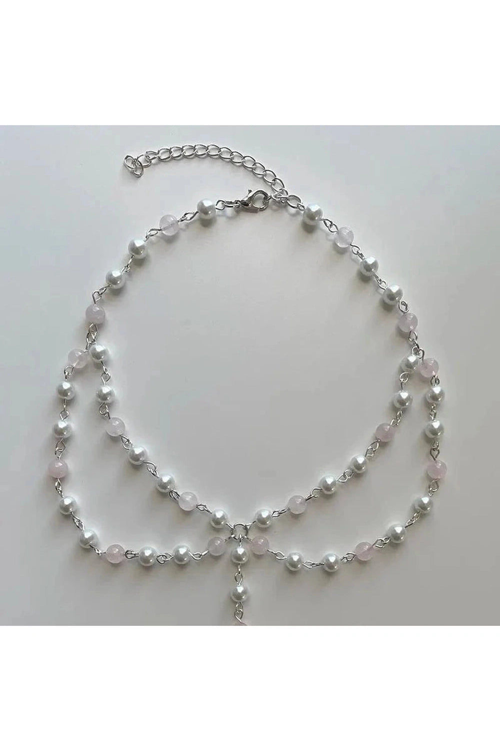 Y2k Pearl Rose Quartz Necklace