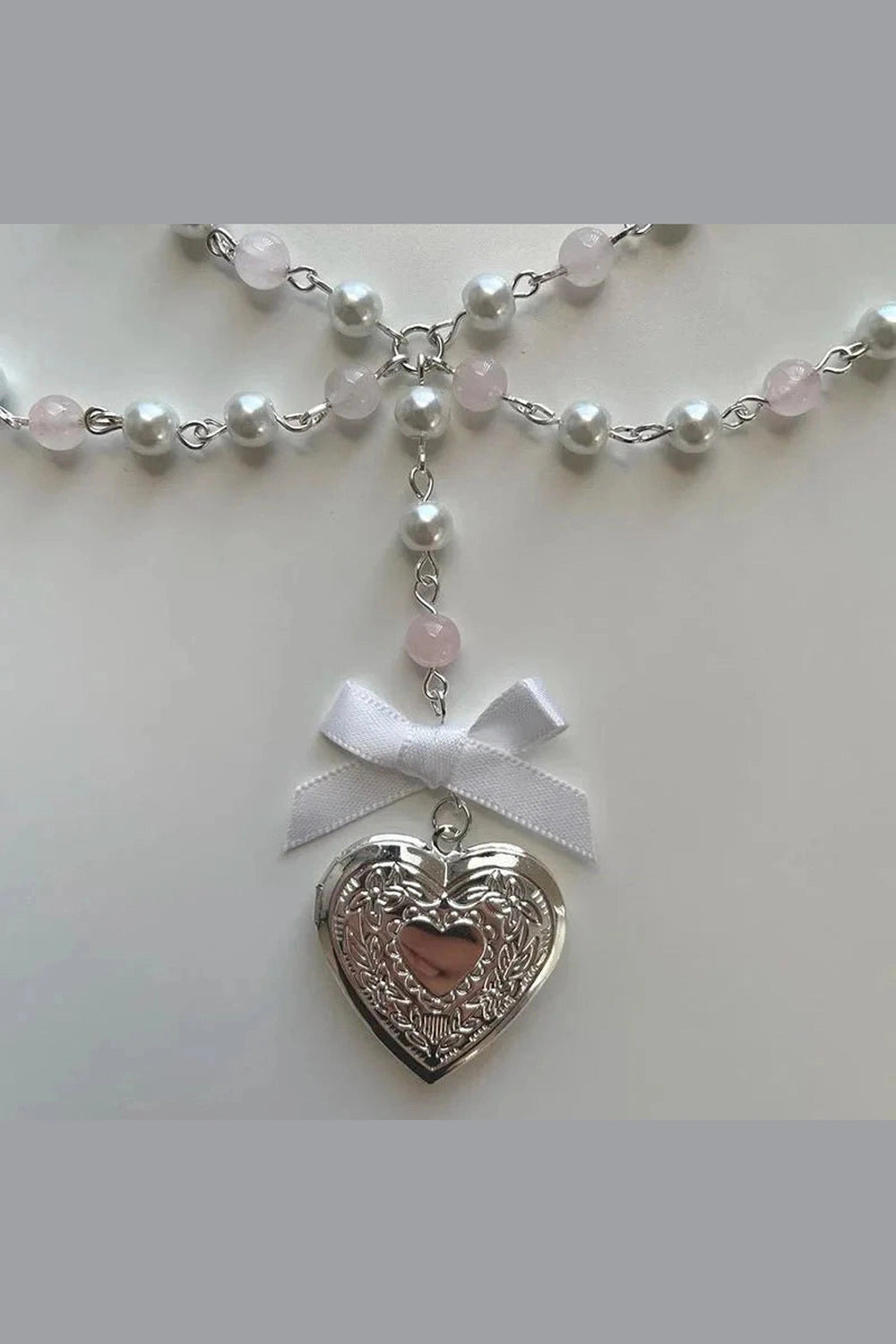 Y2k Pearl Rose Quartz Necklace