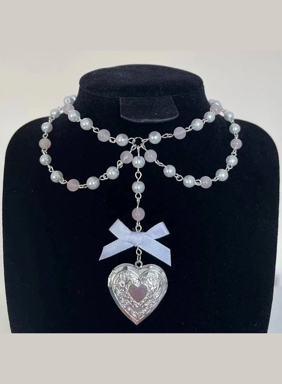 Y2k Pearl Rose Quartz Necklace
