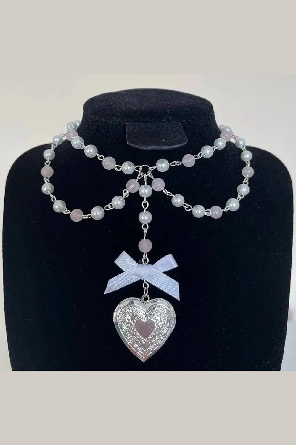 Y2k Pearl Rose Quartz Necklace