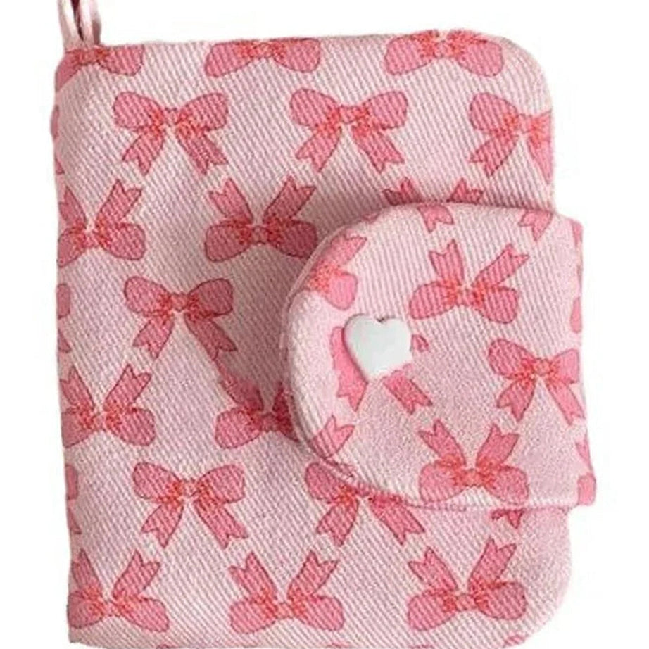 Y2k Pink Bow Print Coin Purse