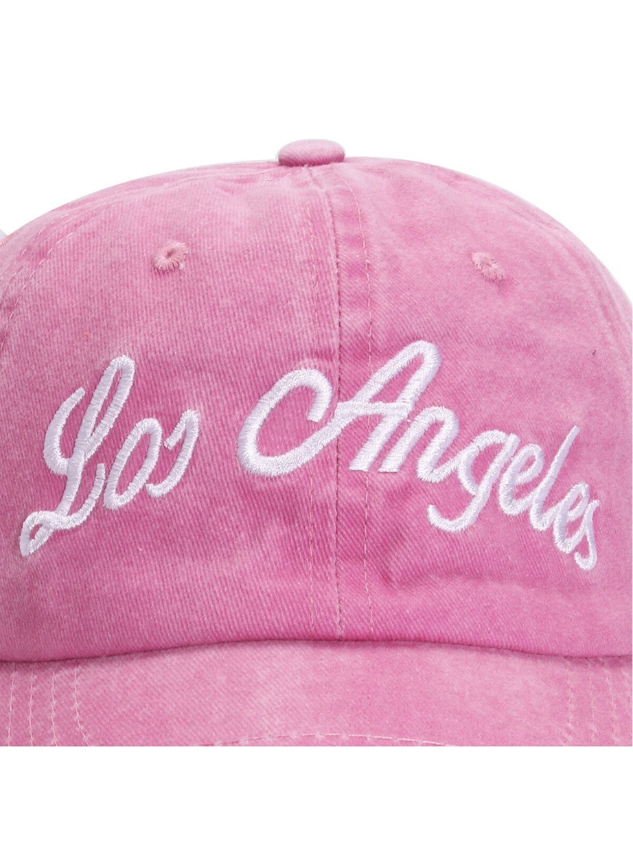 Y2k Pink Embroidered Baseball Cap