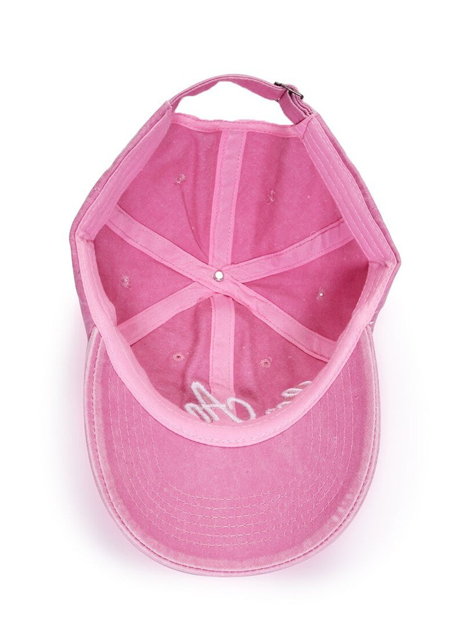 Y2k Pink Embroidered Baseball Cap