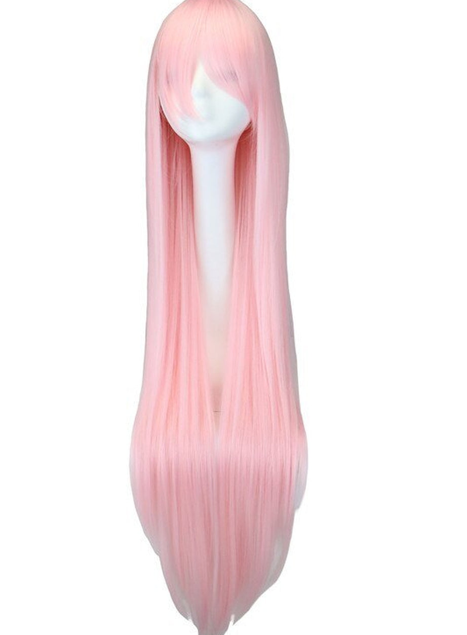 Y2k Pink Long Straight Cosplay Hair Wigs