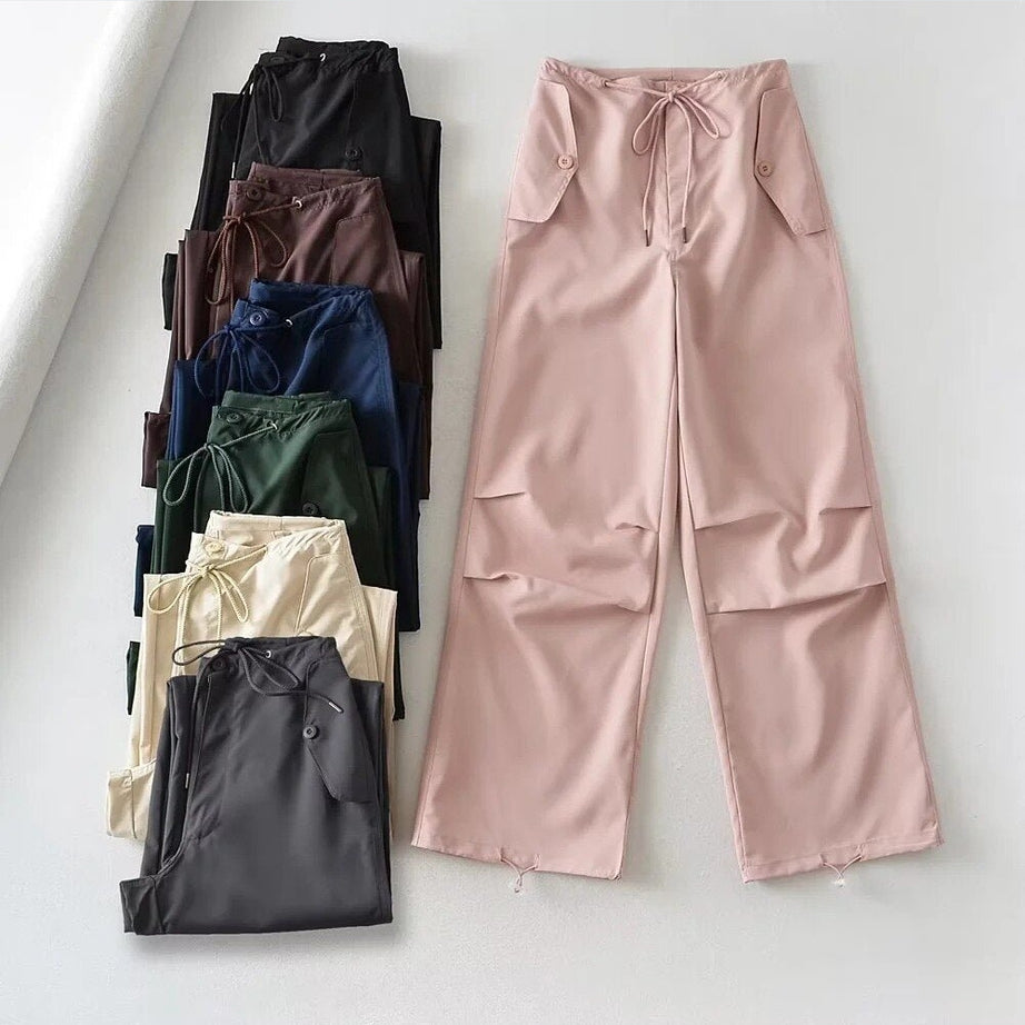 Y2k Pink Parachute Joggers Pants