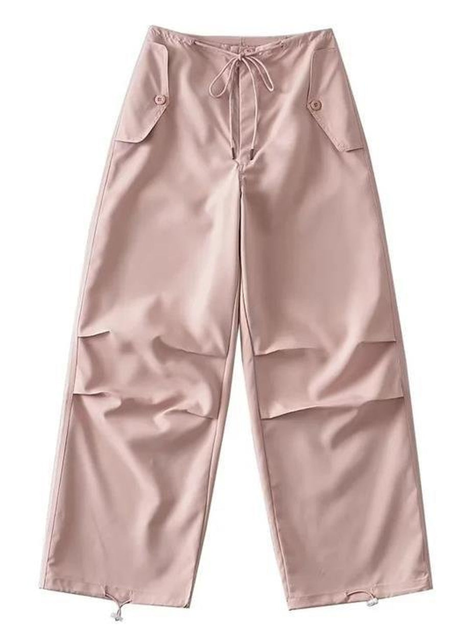 Y2k Pink Parachute Joggers Pants