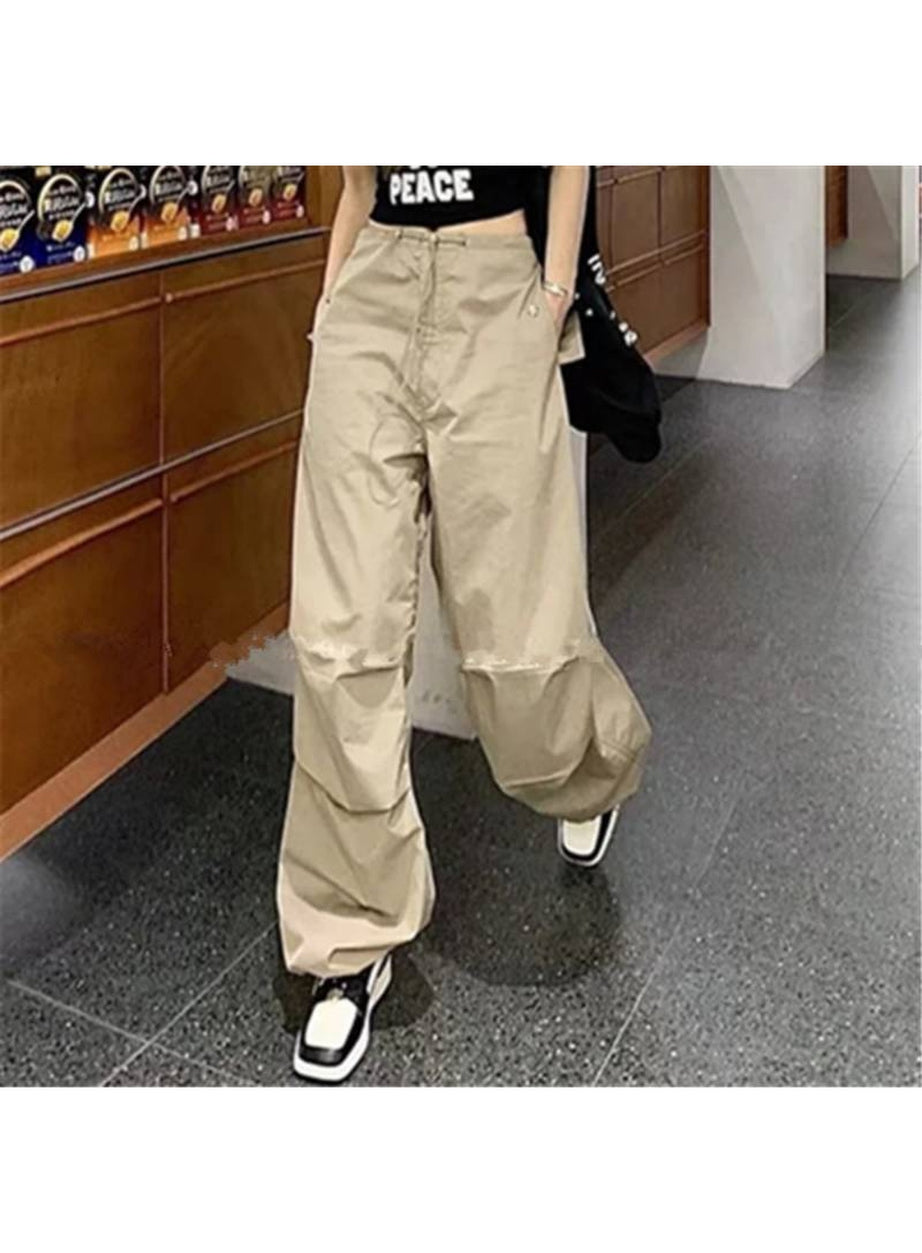 Y2k Pink Parachute Joggers Pants