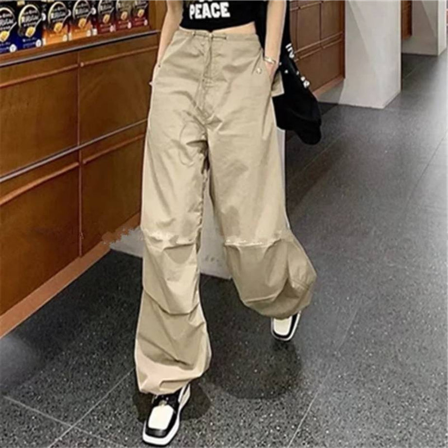 Y2k Pink Parachute Joggers Pants