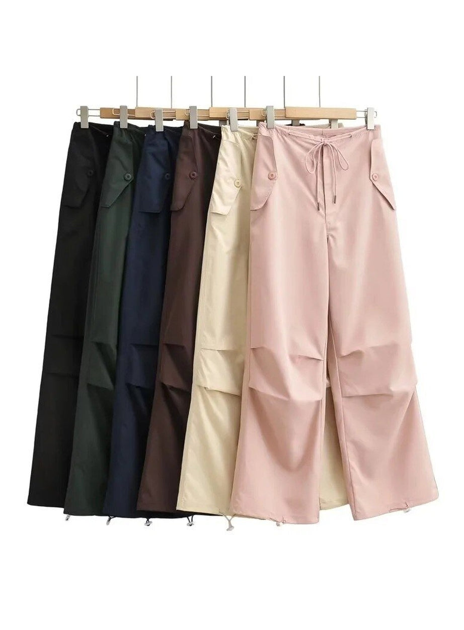 Y2k Pink Parachute Joggers Pants