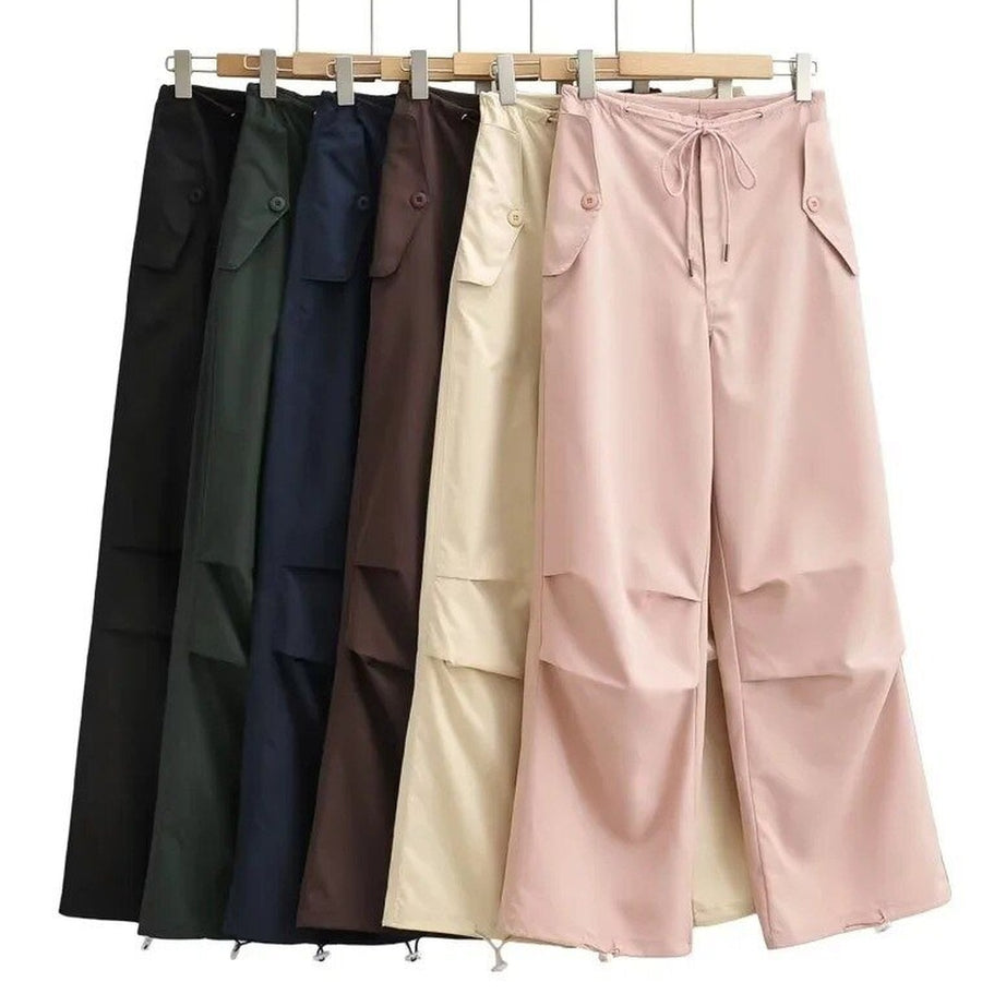 Y2k Pink Parachute Joggers Pants