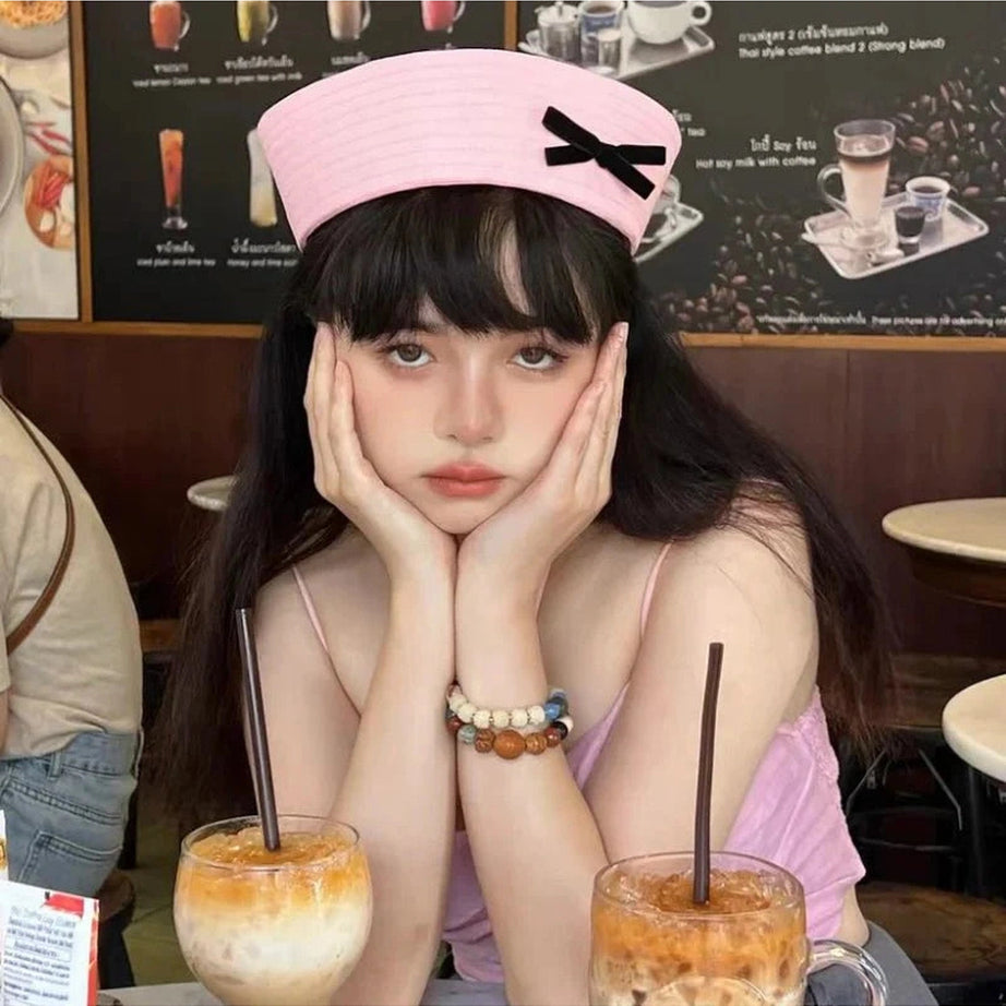 Y2k Pink Sailor JK Beret