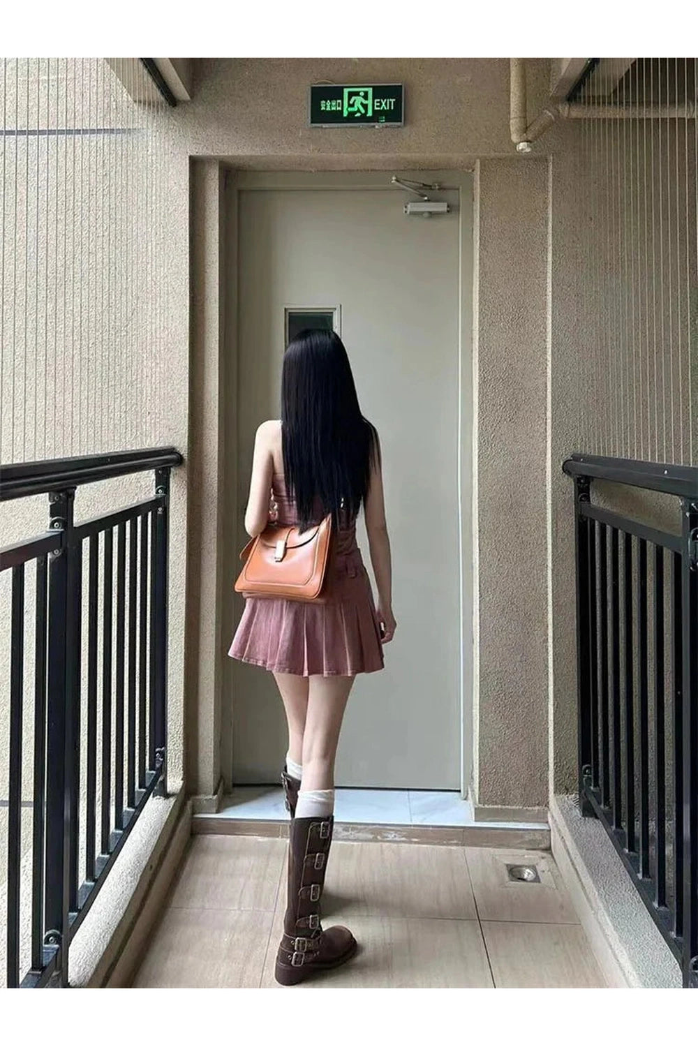 Y2k Pink Strapless Denim Dress