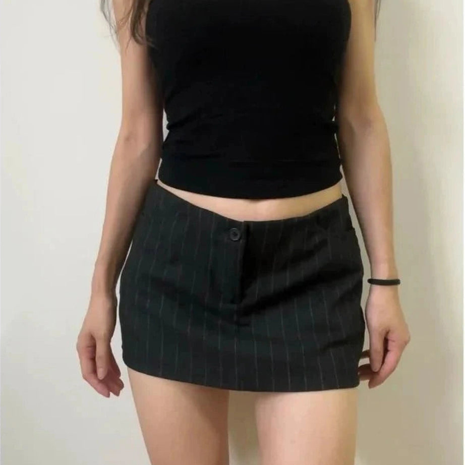 Y2k Pinstripe Office Mini Skirt