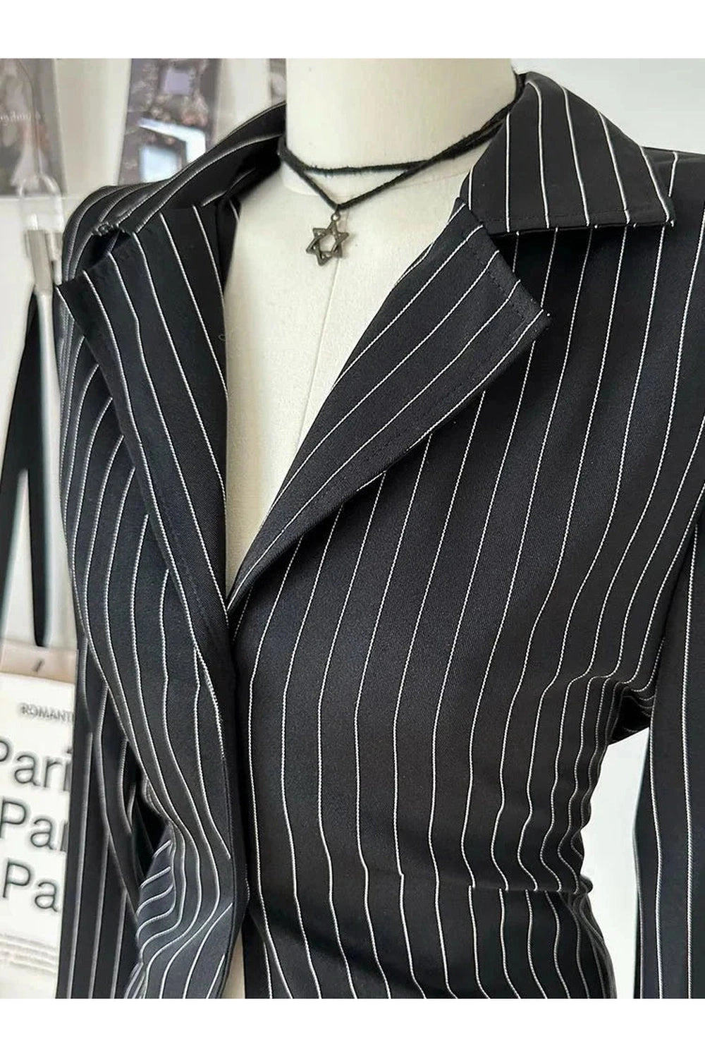 Y2k Pinstripe Power Blazer and Skirt Set