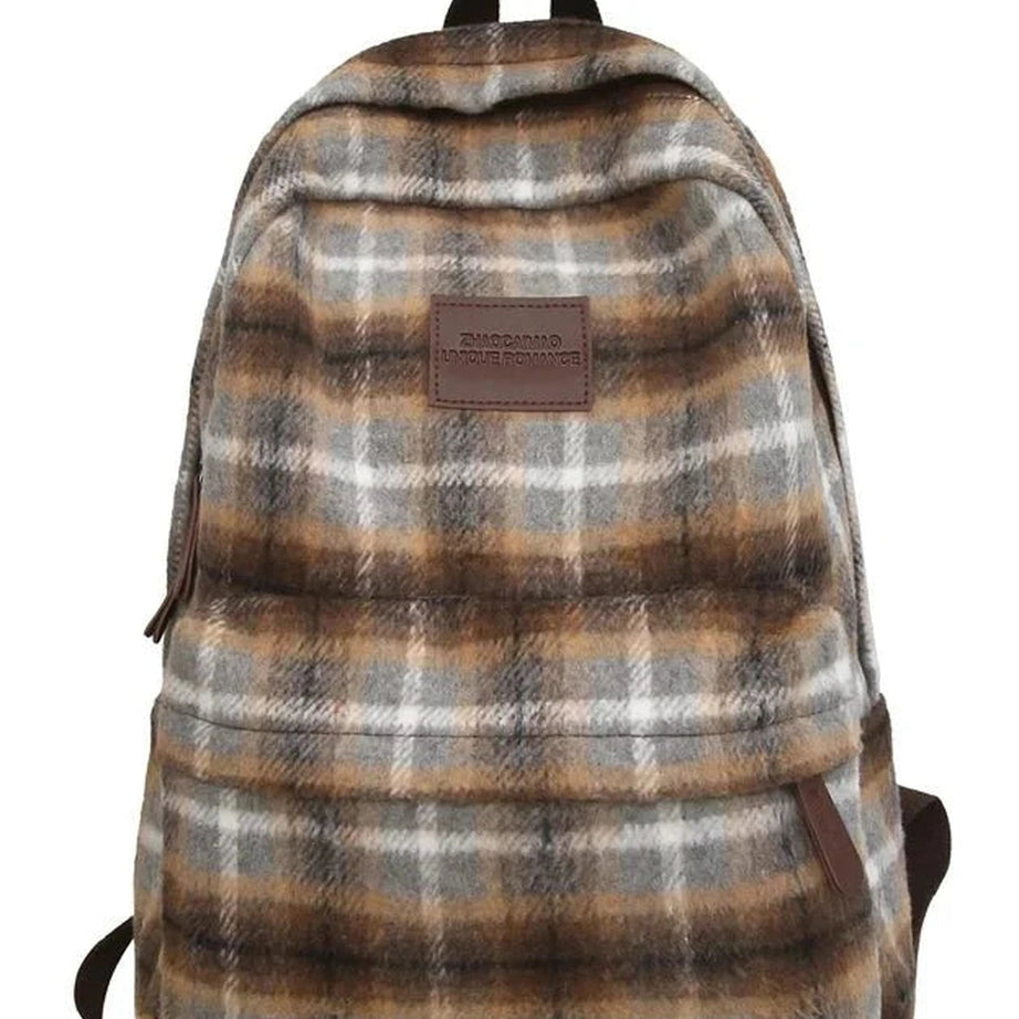 Y2k Plaid Cozy Backpack