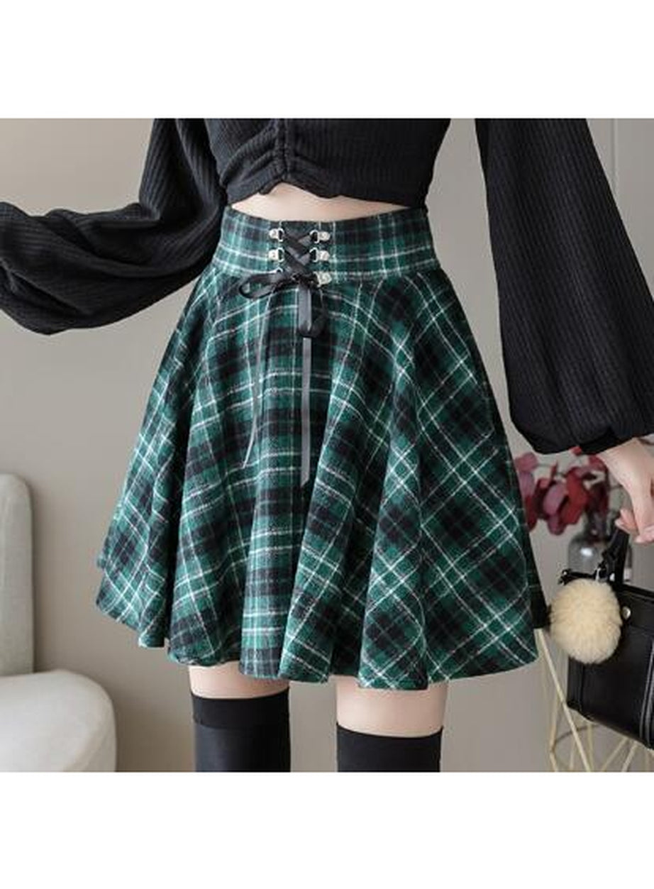Y2k Plaid Grunge Style Skirt