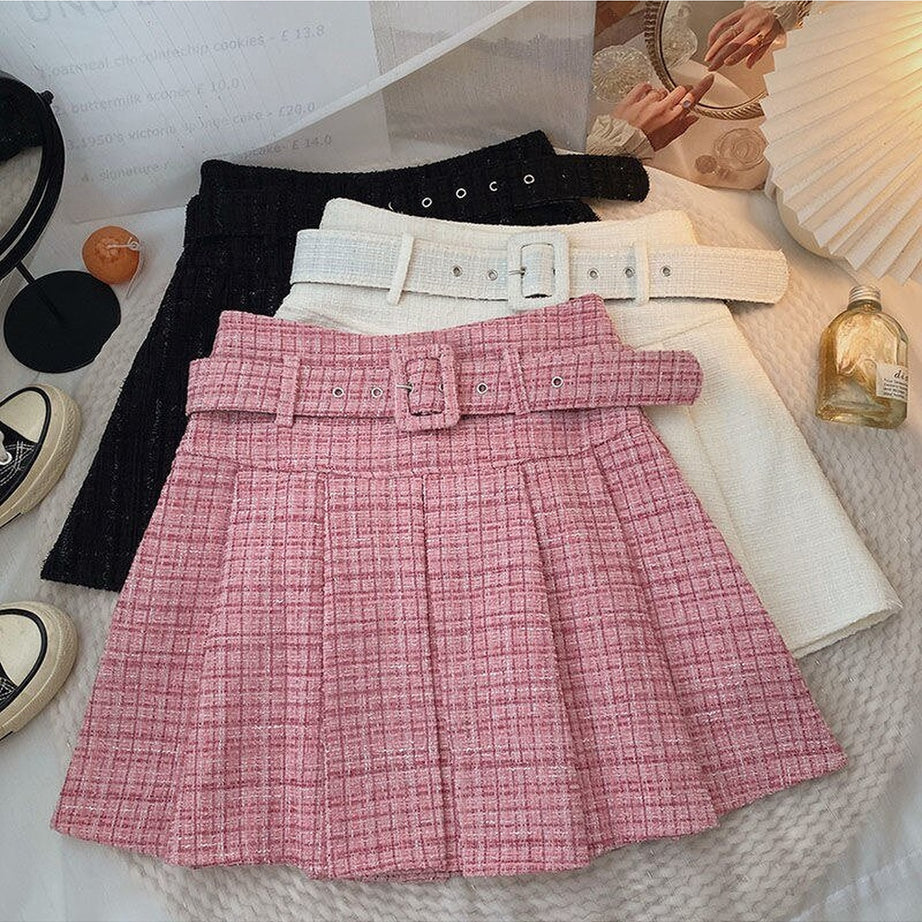 Y2k Plaid High Waist Preppy Skirt