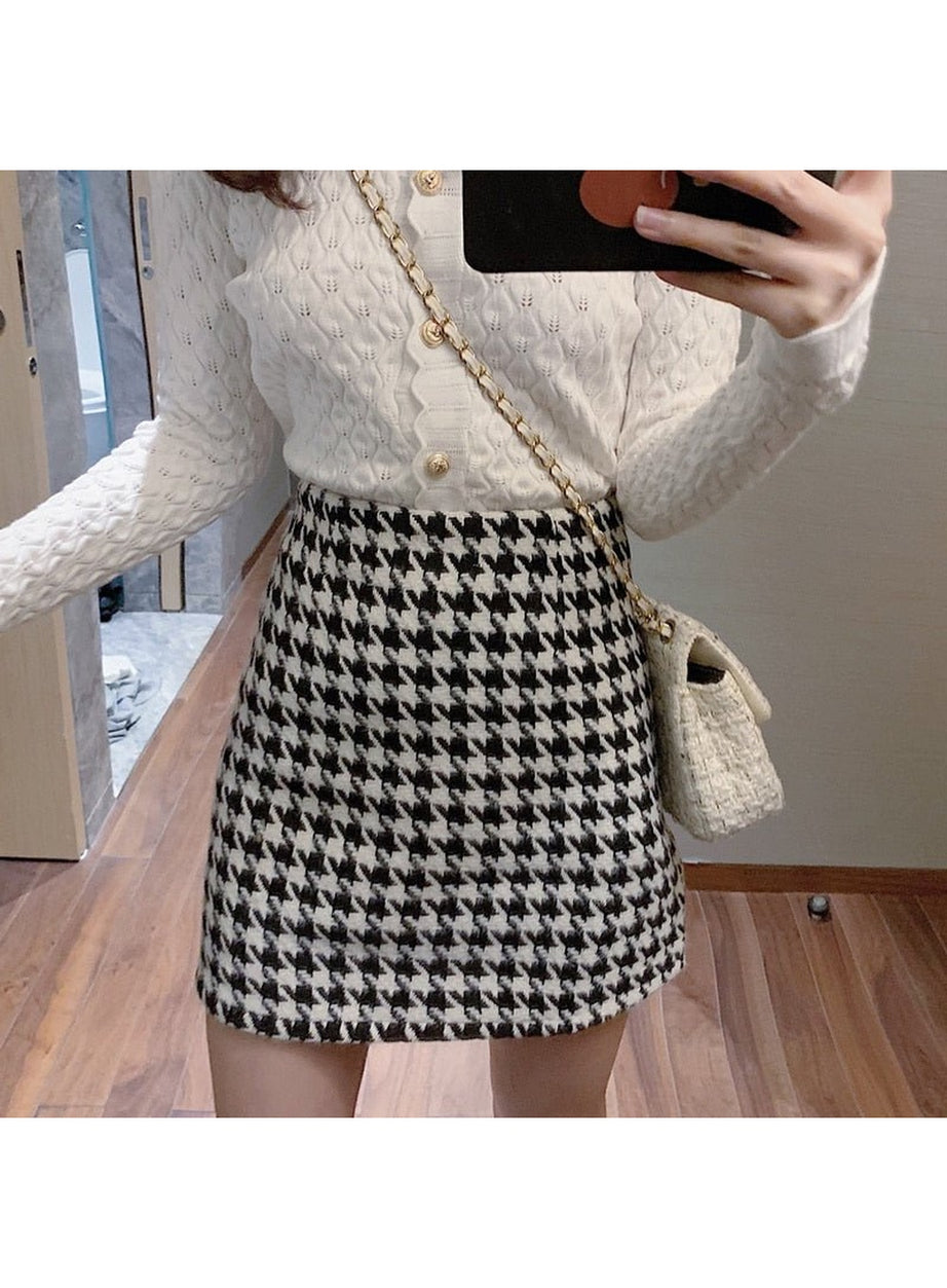 Y2k Plaid High Waist Retro Skirt