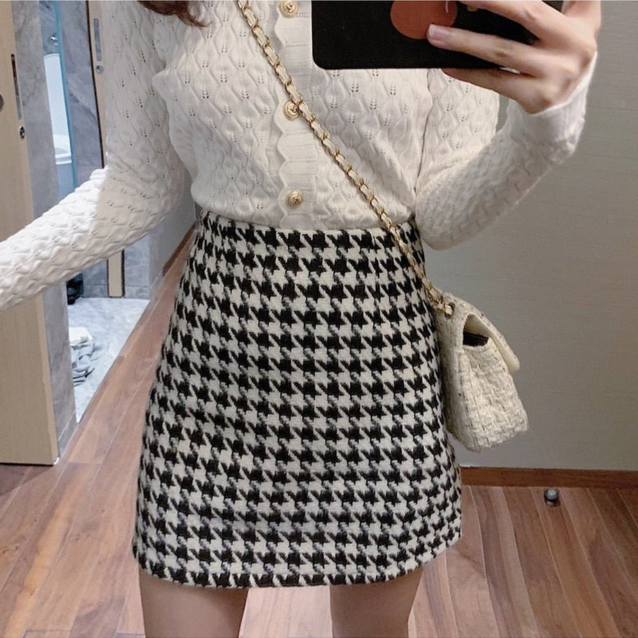 Y2k Plaid High Waist Retro Skirt