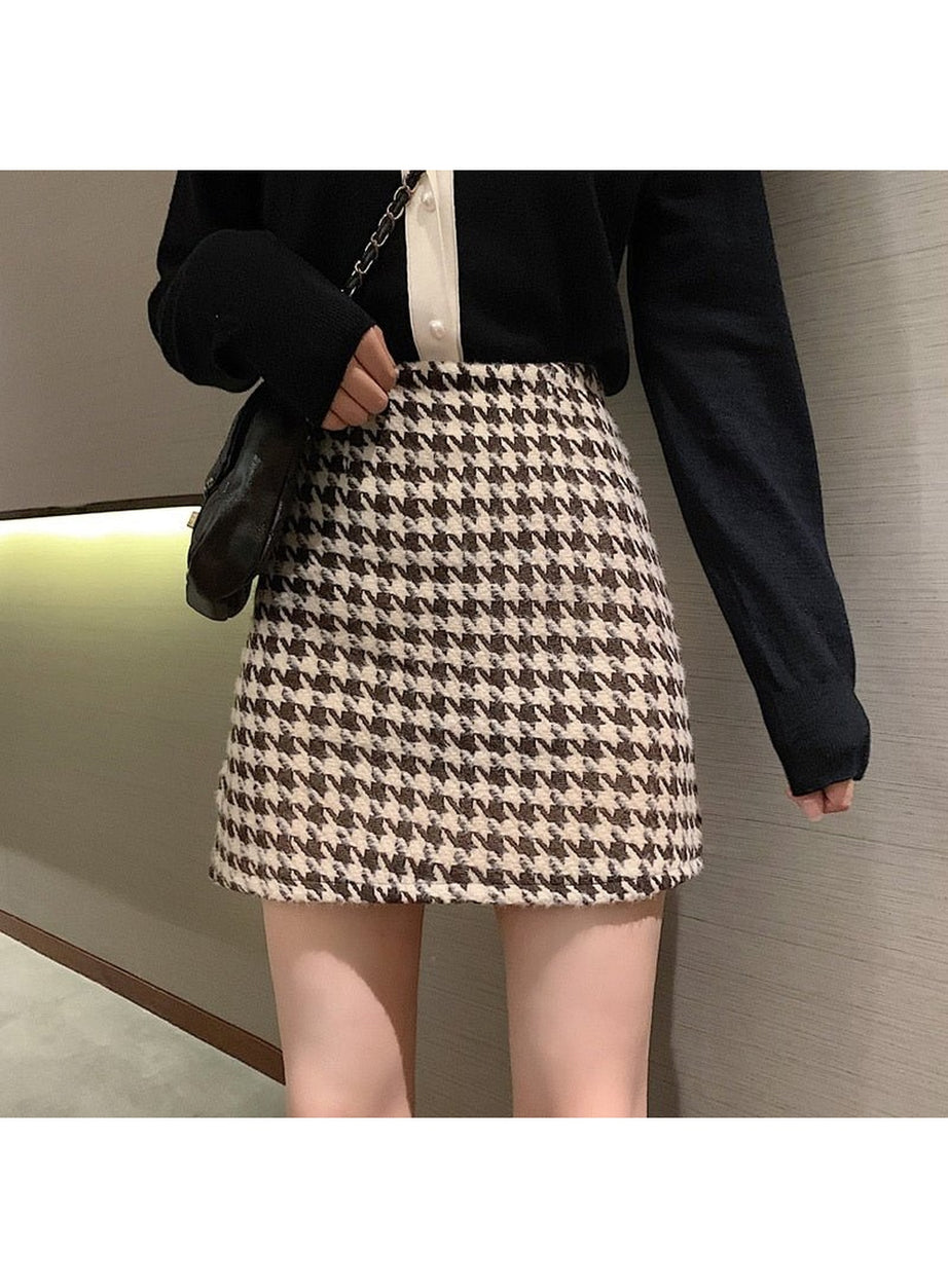 Y2k Plaid High Waist Retro Skirt