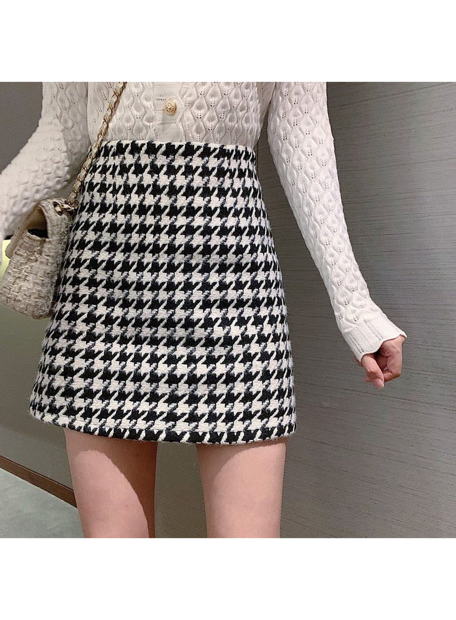 Y2k Plaid High Waist Retro Skirt