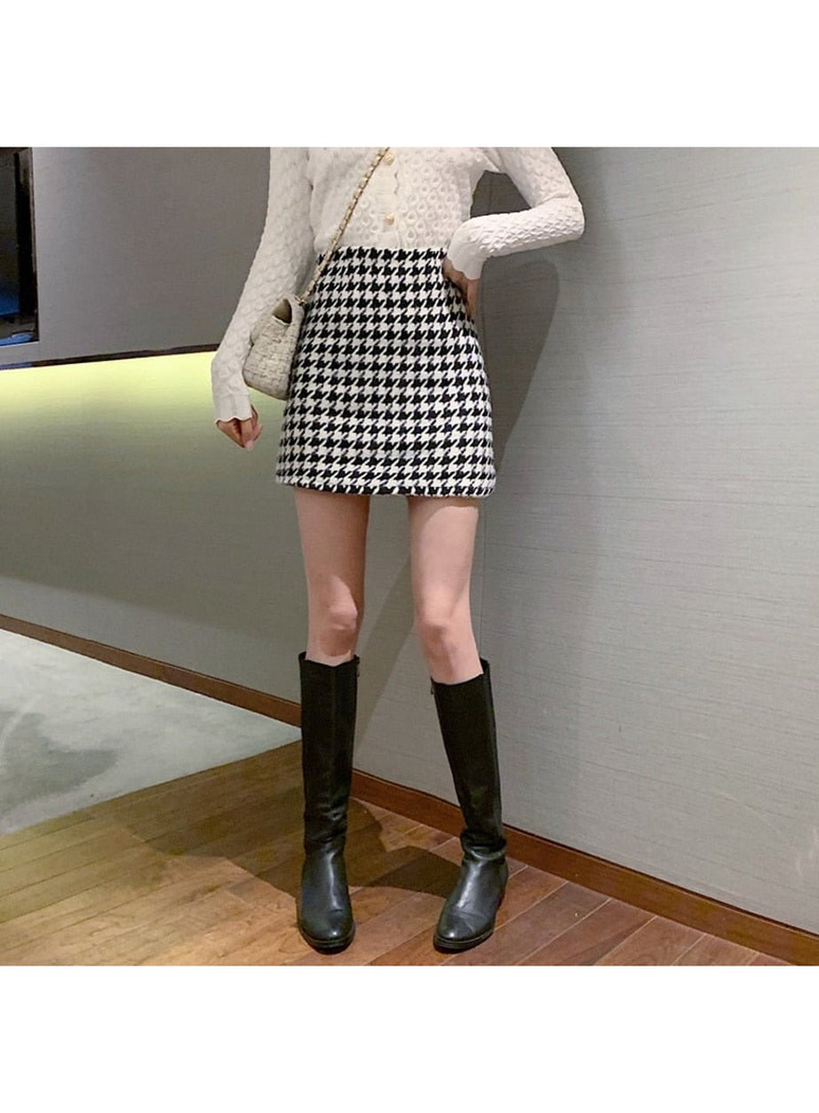 Y2k Plaid High Waist Retro Skirt