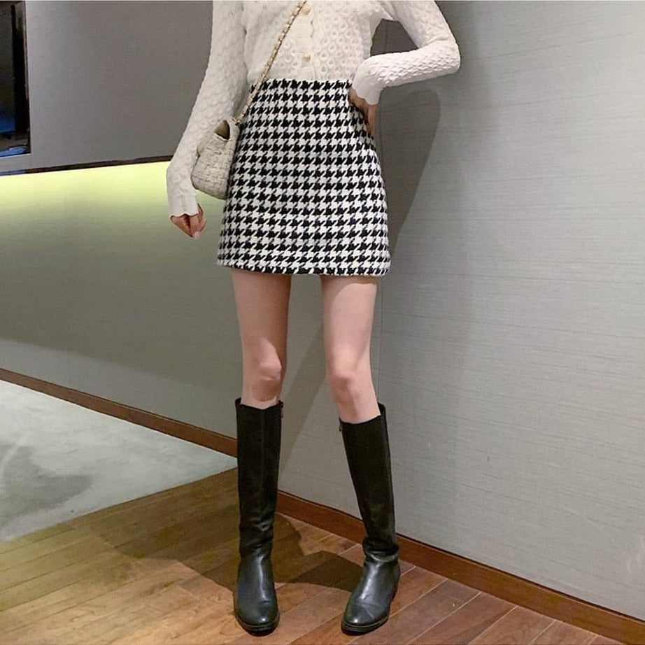 Y2k Plaid High Waist Retro Skirt