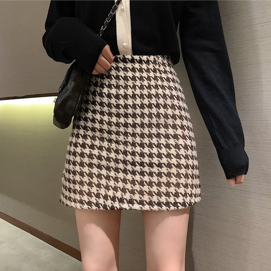 Y2k Plaid High Waist Retro Skirt