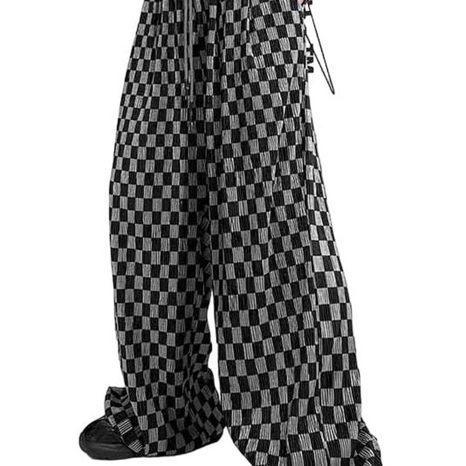 Y2k Plaid High Waist Wide Leg Pants