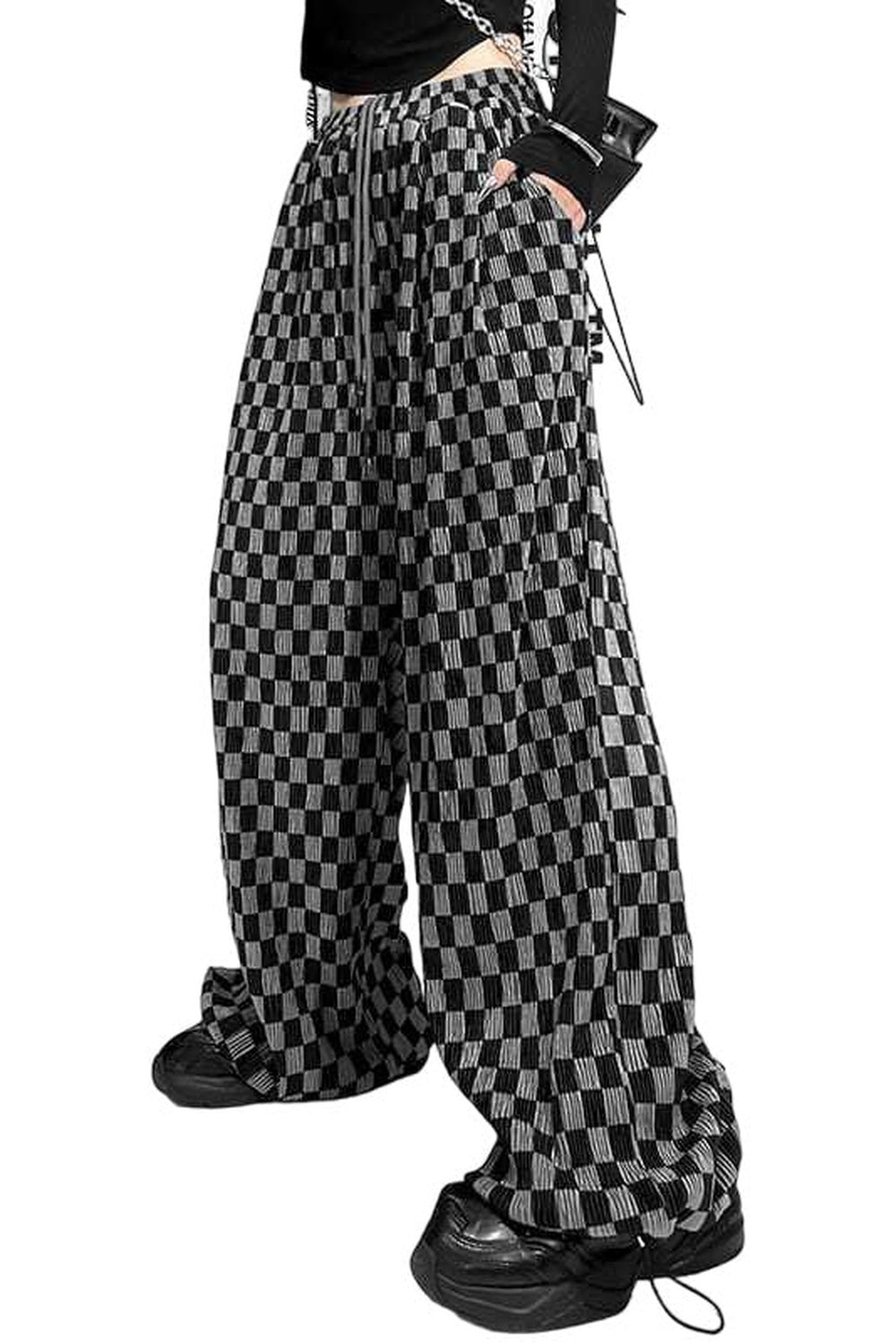 Y2k Plaid High Waist Wide Leg Pants