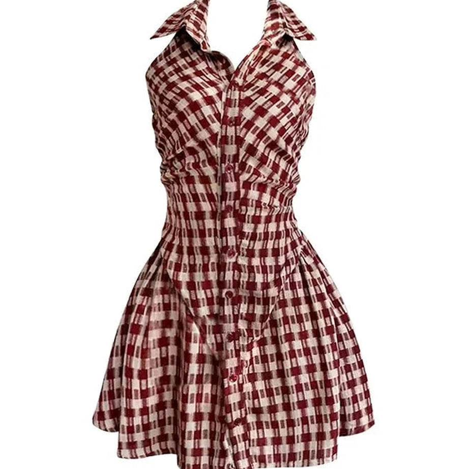 Y2k Plaid Mini Birthday Dress