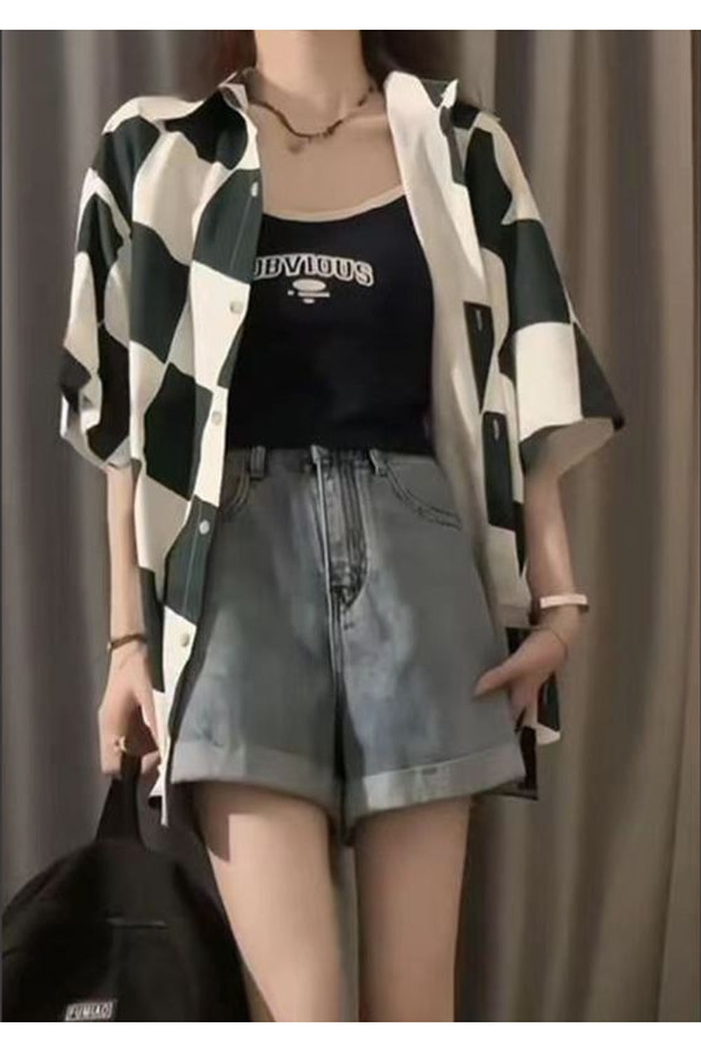 Y2k Plaid Overshirt Elegant Summer Shirt