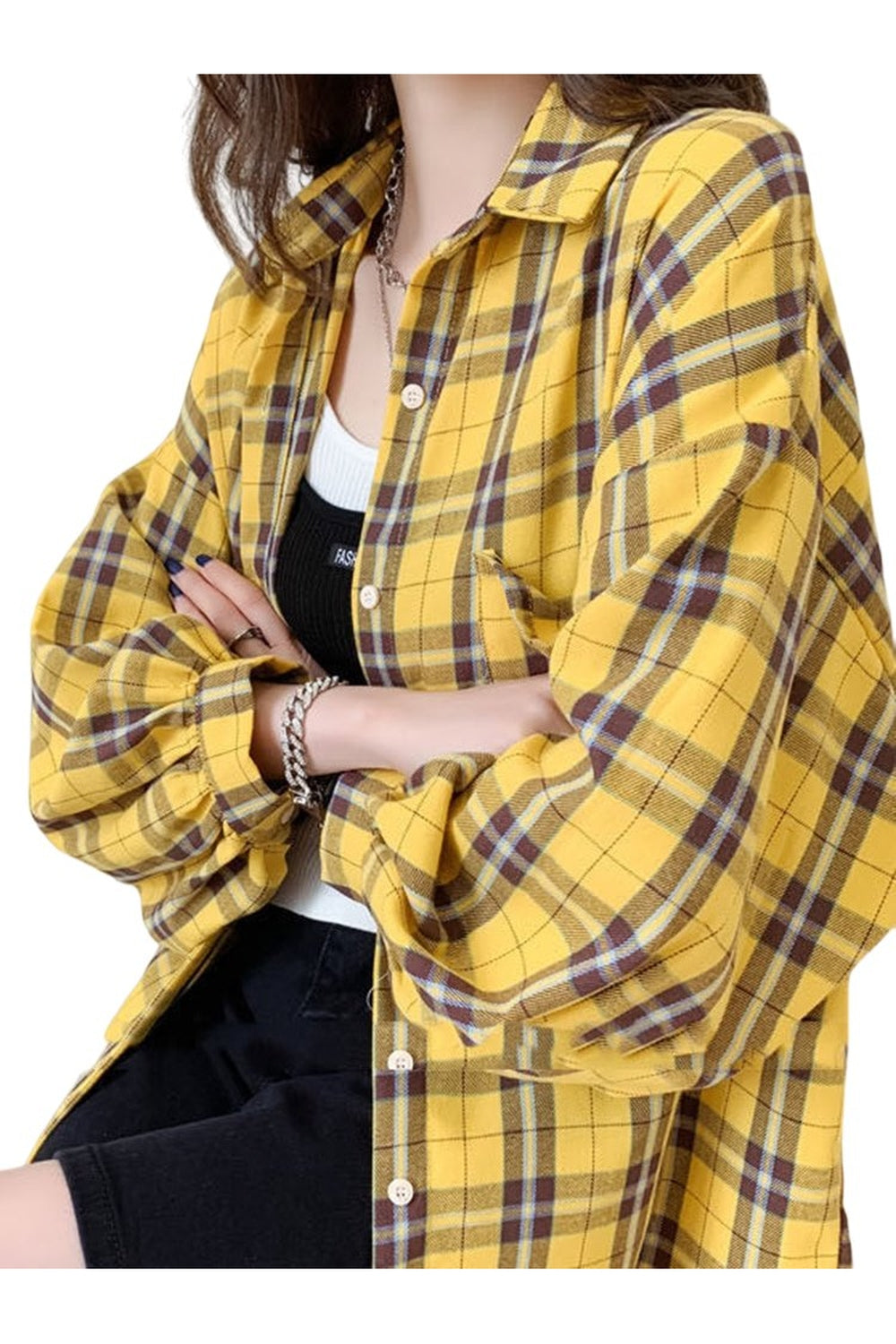 Y2k Plaid Oversize Loose Shirt