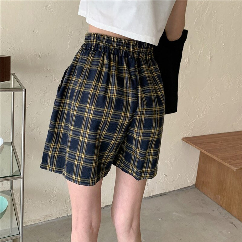 Y2k Plaid Soft Loose Retro Shorts