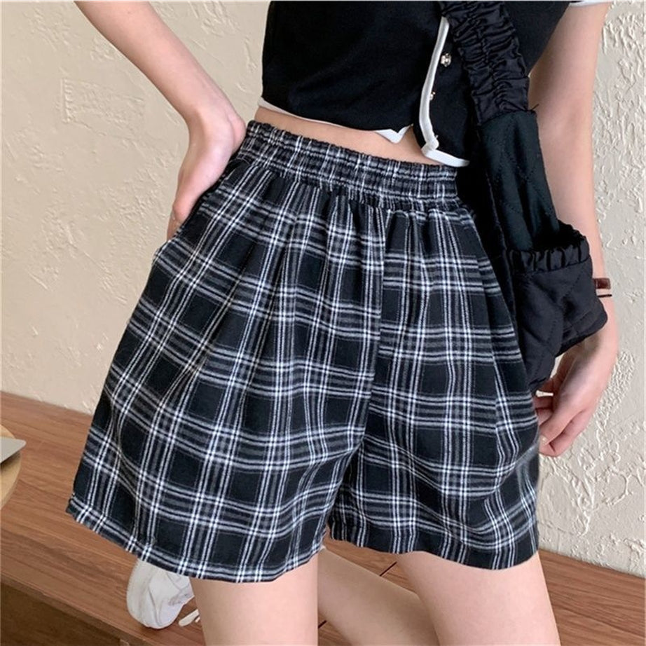 Y2k Plaid Soft Loose Retro Shorts
