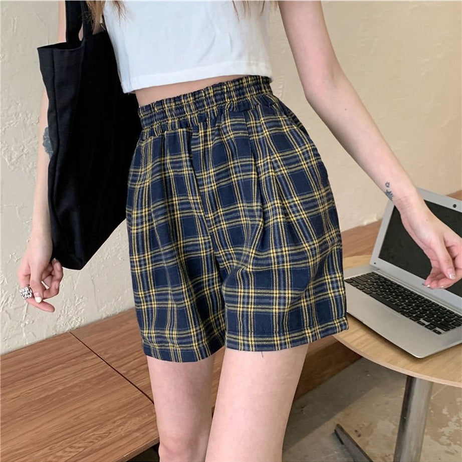 Y2k Plaid Soft Loose Retro Shorts