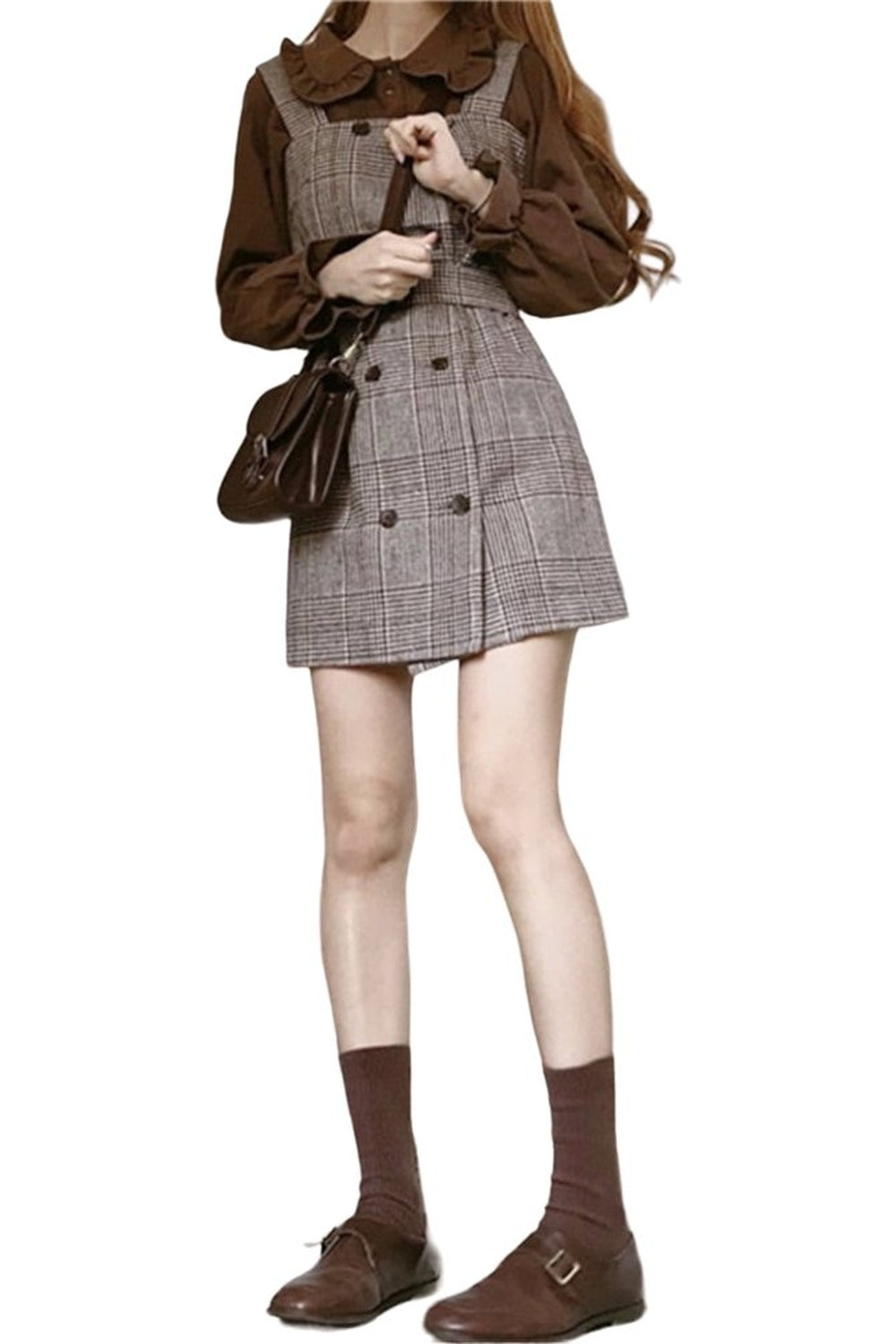 Y2k Plaid Sundress & Blouse Set